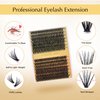 DIY Lash Extension Kit 280pcs Lash Clusters Kit 40D+50D Individual Lashes 10-16mm Lash Clusters Kit Lash Bond and Seal Cluster Lashes Glue Remover Lash Tweezer