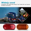 Partsam 2 Amber + 2 Red 12V 4" x 2" Oval Led Truck Side Marker Light Surface Mount 10 Diodes, Sealed Trailer Led Clearance and Side Marker Lights, Black Base, Rectangular Rectangle Led Lights