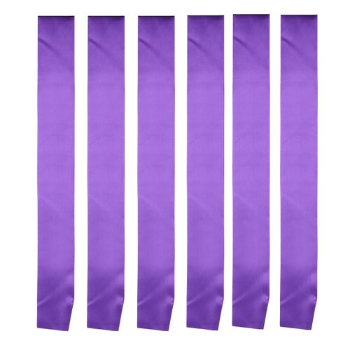 I-MART Blank Satin Sash, Princess, Beauty Queen, Homecoming, Winner, Mayor, Make Your Own Pins, Party Plain Pageant Sashes (Pack of 6, Purple)