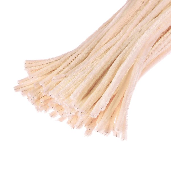 YOKIVE 100 Pcs Pipe Cleaners, Chenille Stems Decoration, Great for DIY Art Craft Supplies (6mm 12 Inch Beige)