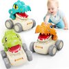 MOONTOY Baby Car Dinosaur Toys for 1 2 Year Old Boy Press and Go Cars for Toddlers 1-3, Push Go Dino Cars Toddler Toys Age 1-2 0-2 Baby Toys 12-18 Months Christmas Stocking Stuffers 1st Birthday Gifts