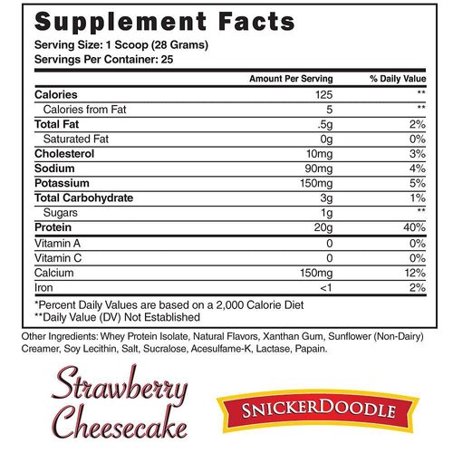 Steel Supplements Whey-ISO 100% Whey Isolate Protein Powder Stawberry Cheesecake, Gluten Free, Easy Digesting, Fast Absorbing, (25 Servings)