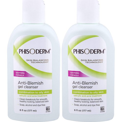 Phisoderm Anti Blemish Gel Cleanser 6oz (pack of 2)