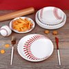 ADXCO 72 Pack Baseball Plates 9 Inch and 7 Inch Home Plate Baseball Round Baseball Paper Plates for Sports Theme Birthday Party Decorations Party Supplies