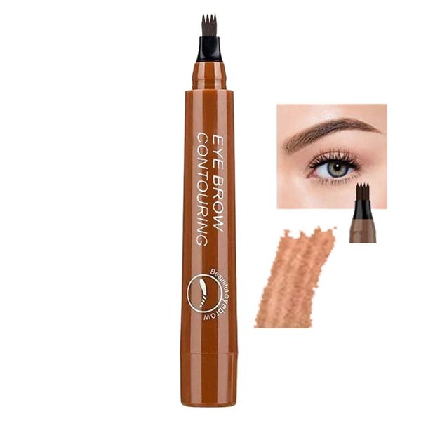 Aturmc Eyebrow Pen Micro-Fork 4 Tip Eyebrow Pencil Lasting 3D Waterproof Not Easy To Remove Makeup Professional Fine Sketch Liquid Eye Natural Looking Brow Pen