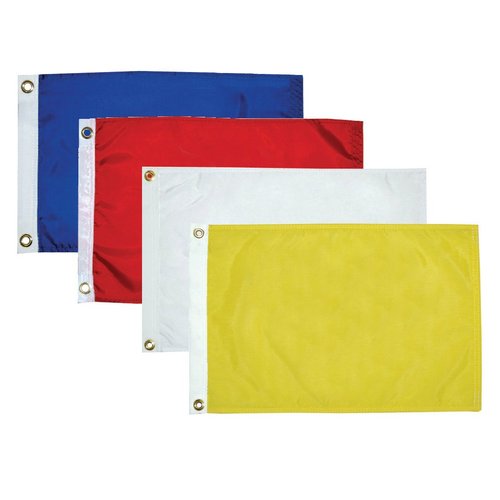 TAYLOR MADE PRODUCTS Signal Flag for Boats, Yellow, 12" x 18", Durable Nylon Construction, Fade Resistant, Brass Grommets, Canvas Heading, Flag Only - 2020109207