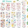 297PCS Animals Temporary Tattoos for Kids Glow in The Dark Unicorn Tattoos Sticker Luminous Waterproof Dino Temporary Tattoos for kids Christmas Party Supplies (16 Sheets Glow Style)