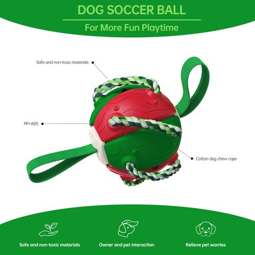 AiPITE Dog Ball Toy, Interactive Dog Toys, Flying Saucer Ball for Dogs, Active Rolling Ball, Dog Ball,Dog Toys for Tug of War, Green and Red