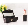 ARTISENIA Mother's Day Gifts Set of 2 Leather Lipstick Case Holder Organizer Bag for Purse lipstick holder Durable Soft Leather | Cosmetic Storage Kit With Mirror (Red & Black)