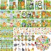 LSJDEER Wild Animals Party Favors, Jungle Safari Birthday Decorations, Animal Gifts Bags Keychain Mini Notepad Stickers Bracelets for Animal Party Supplies Kids Boys Girls