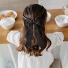 2PCS Silky Satin Hair Bows Ribbon Hair Clips, Fall Alligator Hair Pins, Ponytail Holder Accessories Sides Metal Hair Bow Barrettes Hair Accessories for Women Girls Kids (Black+White)