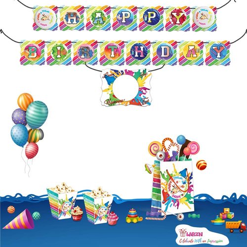 LARZN - Celebrate With an Impression Premium Paint Art Party Bags, Paint & Art Party Favor Bags, New, Treat Bags, Gift Bags,Goody Bags, Paint Party Supplies, Decorations, 12 Pack