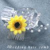 Unicra Bride Wedding Hair Comb Sunflower Bridal Side Comb Crystal Hair Accessories for Women and Girls (Silver)