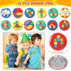 SNLN Building Blocks Party Favors Birthday Supplies for Kids, Gift Box Straw Mini Bubble Wand Button Pin Slap Bracelet Keychain, Goody Bag Stuffer Filler Girls Boys Game Carnival Classroom Prize Decor