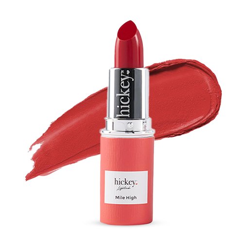 Hickey Lipstick Mile High Perfect Red Lipstick REFILL - Moisturizing And Long Lasting Lipstick - Gluten Free, Vegan And Organic Lipstick for Women - Highly Pigmented Velvet Finish