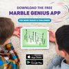 Marble Genius Marble Rails Booster Set: 30 Piece Marble Run (includes 12 Plastic Marbles), Add-Ons for Marble Rails Building Sets, with Online App and Full-Color Instructions, Ages 8 and Up