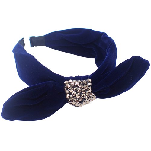 Topkids Accessories Velvet Bow Alice Bands Adult Women, Hair Accessories for Women, Hair Bands for Women, Thick Headband, Womens Headbands, Head Bands Adult Women, Wide Headbands (Navy)