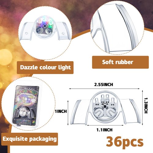 Lewtemi 4 Pcs Flashing Mouth Teeth Guard Light up Teeth Light up Mouthpiece Glow LED Party Favors for Halloween Rave Party Supplies Gift