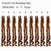 TRESKIIO 9 Packs 24 inch French Curl Braiding Hair Pre Stretched Wavy Synthetic Hair Extensions Premium french curly braiding hair expression pre stretched braids french curls crochet hair,30