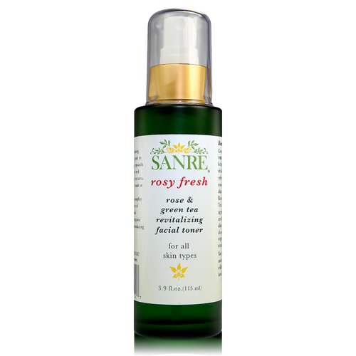 SanRe Organic Skinfood - Rosy Fresh - Organic Rose and Green Tea Revitalizing Facial Toner For All Skin Types