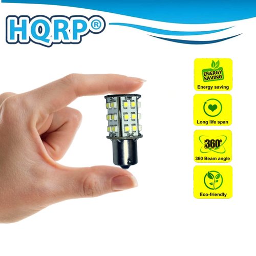 HQRP 4 pack BA15s Bayonet Base 30 LEDs SMD LED Bulb Cool White Compatible with #93 1141 1156 1073 1093 1129 Replacement