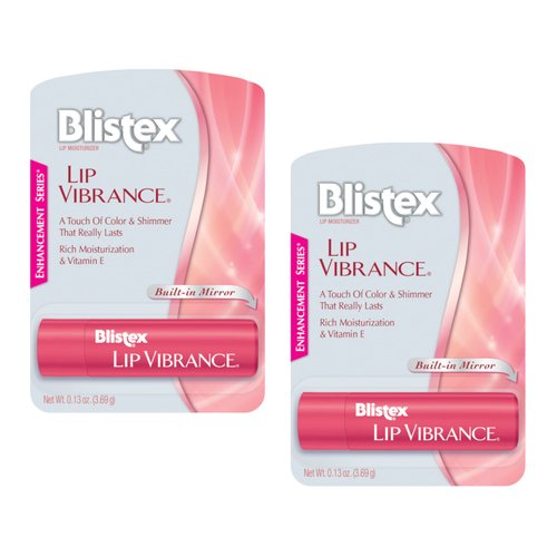 2 Pk Blistex Lip Vibrance Lip Protectant, (Built-in Mirror)