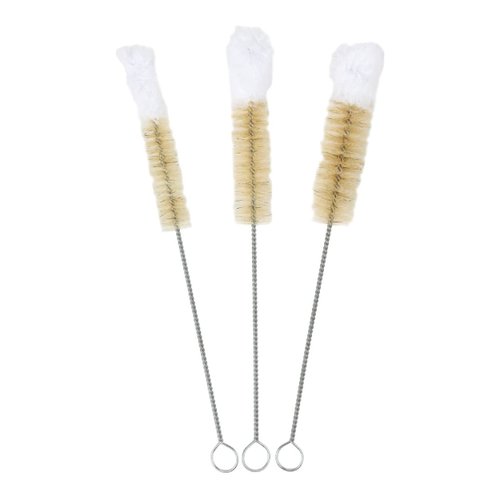 HOME-X Soft-Tip Cleaning Brush Set, Soft Scrub Brush with Long Handle, Handy Crevice-Cleaning Tool, Glassware-Cleaning Brush, Set of 3