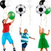 70 Pieces Soccer Balloons Soccer Birthday Party Supplies Includes 10 Pieces Soccer Aluminum Foil Metallic Foil Balloons and 60 Pieces Latex Balloons for Boys Girls Soccer Themed Birthday Party Decor