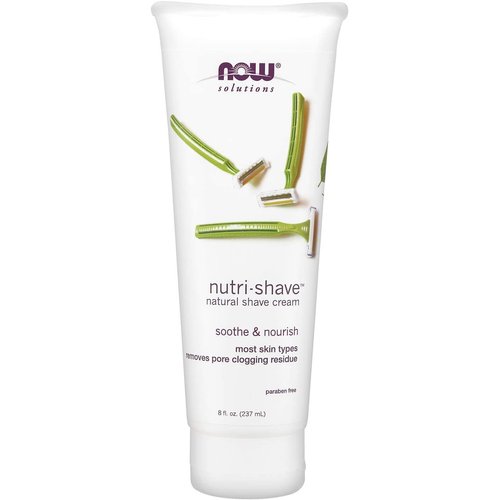 NOW Solutions, Nutri-Shave, Shave Cream, Removes Pore Clogging Residue, Reduces Irritation, 8-Ounce