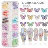 3D Aurora Butterfly Nail Art Charms Butterfly Nail Glitter Rhinestones Set Spring Butterfly Nail Colorful Butterfly Charms for Nails Acrylic Design Cute Butterflies Nails Charms DIY for Manicure Craft