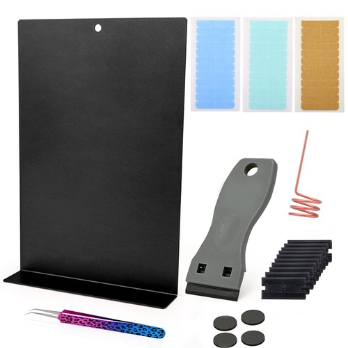 EHDIS Hair Extension Tape Remover Kit with Tape Remover Board,Tape Scraper Tool with Blade,Hair Separating and Selecting Tool, Tweezers,Hair Adhesive Tape,Sponge Pad- Type B