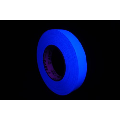 1 Inch x 50 Yards UV Blacklight Reactive Fluorescen​t Gaffer Tape (Blue)