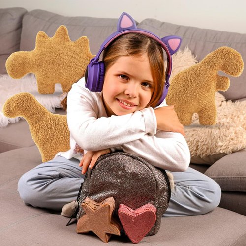 3 Packs Dino Nugget Pillow Set, Funny Chicken Nugget Plushie Birthday Gift, Dino Decorative Throw Pillow for Kids Room Decor, Dinosaur Stuffed Animal Idea Birthday Gift for Teens Kids and Adult