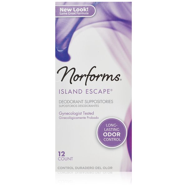 Norforms: Island Escape, Long Lasting Feminine Deodorant - 12 Suppositories