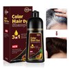 Dark Brown Hair Dye Shampoo for Gray Hair, Instant Brown Hair Color Shampoo for Men & Women, Herbal Brown Hair Dye Shampoo 3 in 1 for 100% Gray Coverage in Minutes 500ml