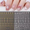 Flower Nail Art Stickers Decals Sliver Gold CheeryBlossom Nail Stickers 3D Laser Star Floral Spring Nail Art Decoration Supplies Adhesive Sliders Cherry Blossom Manicure Decals for Women Girls 6PCS