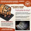 Thousand Oaks Barrel Co. Personalized 1 Liter Oak Aging Barrel Dispenser with Wood Stand, Bung & Spigot - Age Cocktails, Bourbon, Whisky, Rum, Tequila, Mead Wine - 1L Mini Whiskey Aging Barrels (P5)