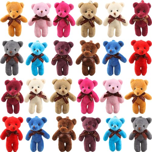 Haconba 36 Packs 4.7 Inch Mini Teddy Bear Toy Plush Stuffed Bear Doll for Keychain Craft DIY Acce...