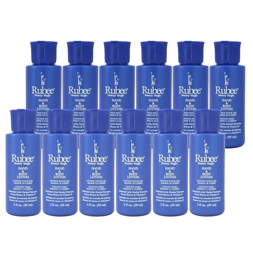 Rubee Hand &amp; Body Lotion 2 Ounce (12 Pack)