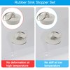 Hibbent 6 Pieces Drain Stopper, Rubber Kitchen Sink Drain, Sink Stopper Drain Plug with Pull Ring for Kitchen, Bathtub, Bathroom and Laundry Sink in 6 Different Sizes, White