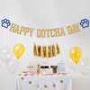 Happy Gotcha Day Banner, Pet Adoption Party Decorations, Let's Pawty Together Birthday Party Decor, Dog Cat Gotcha Party Supplies Gold Blue Glitter