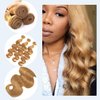 Wahairse Human Hair Bundles 12 14 16 Inch Body Wave Bundles 27# Color Human Hair Unprocessed Brazilian Virgin Human Hair 3 Bundles Quick Weave Human Hair Extensions(27# Body Wave, 12 14 16)