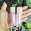 COSIDEA 22pcs empty 6ml square lip gloss tubes, Pink frosted lipgloss tube container with wand and stopper