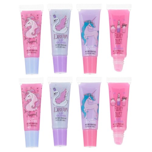 Expressions 8pc Lip Gloss Set, Flavored Lip Gloss Tubes, Lip Gloss Set Value Pack, Fruit Flavored Non Toxic + Kid Friendly, Valentines Day Gifts For Kids