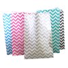 N'icePackaging 50 Qty 6" x 9" Mixed Chevron Flat Plain Paper Gift Bags or Patterned Decorative Bags for candy, cookies, merchandise, pens, Party favors, showers, holidays, events and gifts