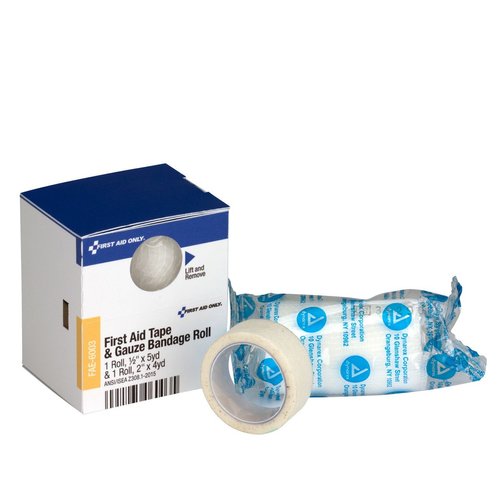 First Aid Only FAE-6003 SmartCompliance Refill 2" Conforming Gauze Wrap and 1/2" by 5 Yd Medical Tape for Gauze Pads (1 Per Box)