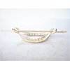 Gold metal art deco heart hair slide stick clip barrette
