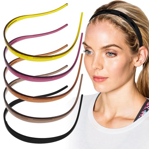 Arvintas 5 PACK Flex No Pressure Headbands, No Headache Comfortable Headbands for Girls with Glas...