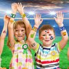 48PCS Soccer Party Favors 24PCS Tattoos 24PCS Slap Bracelets Wristbands Themed Birthdays Party Supplies Decorations Decor Sport Football World Cup Europa Pattern Gifts School Classroom Prize Exchange