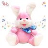 Humor Ted Bunny Plush Baby Toys Easter Gifts Bunny Stuffed Animals Peek-A-Boo Toys Repeats What You Say Singing with Floppy Ears Birthday Gift for Toddler 7 8 9 10 11 Months 1-2 Year,12 inch Pink